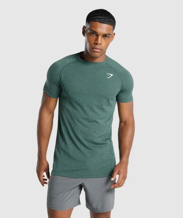 Panske Tricka Gymshark Vital Light Seamless Tmavo Zelene | MR8965701